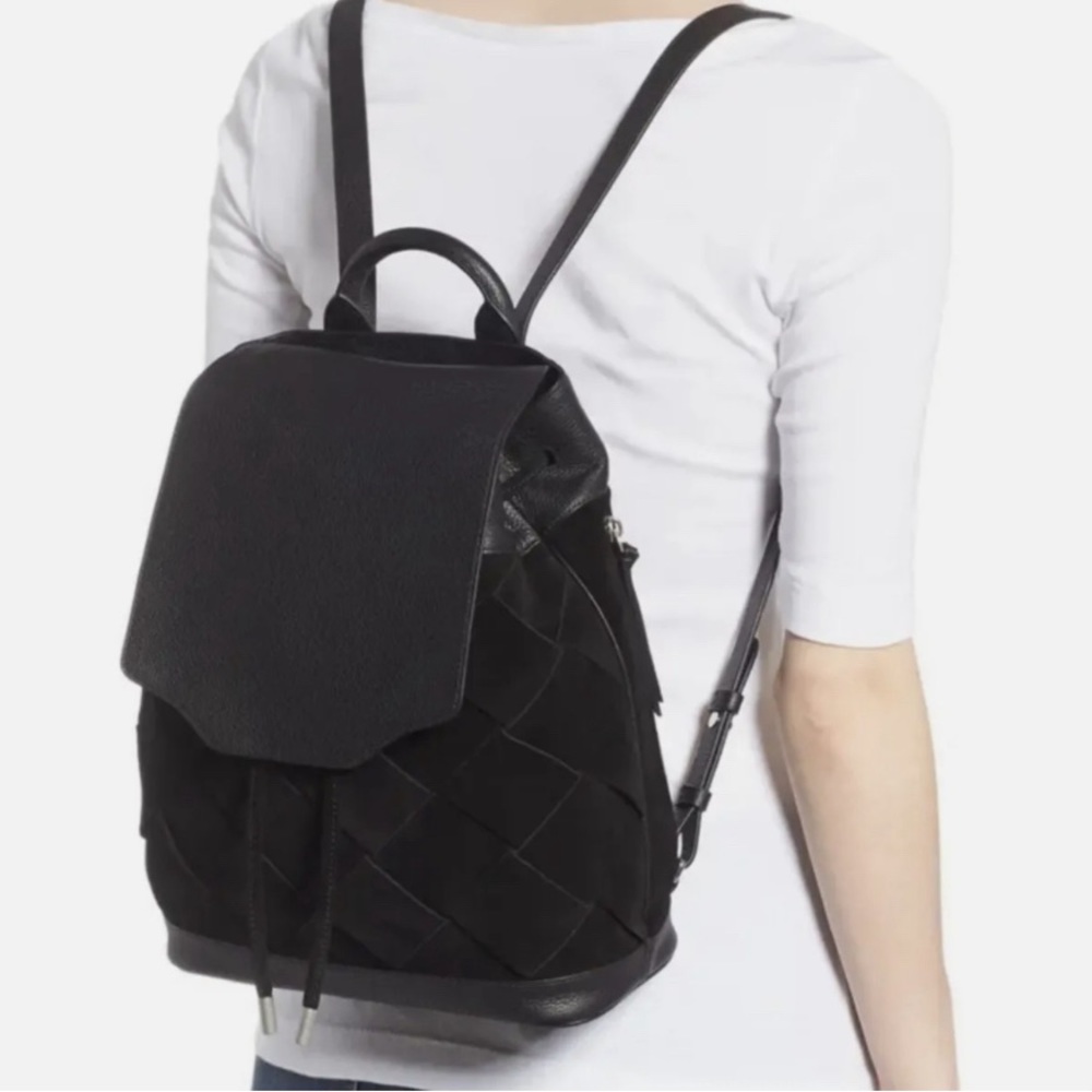 Rag & Bone Pilot Leather and Suede Woven Backpack